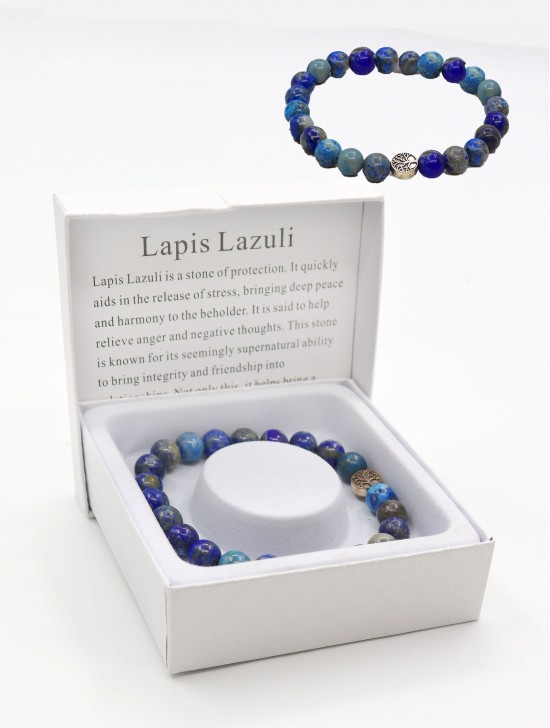 Lapis lazuli (Starry Night) Bead Bracelets with Gift Box